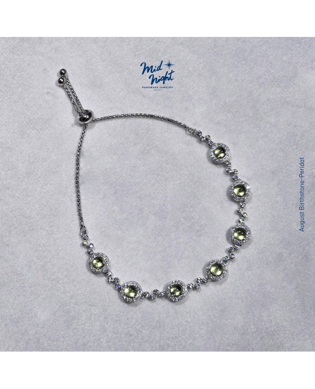 August Birthstone-Peridot Bubble Bracelet